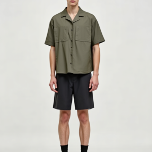 Olive Green Button-Up Shirt