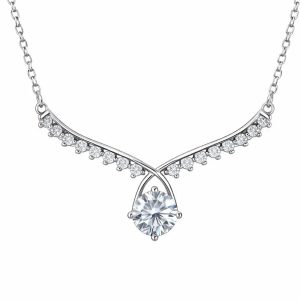 XL50 1 CT Sterling Silver S925 Moissanite Diamond Necklace 50%offamazon