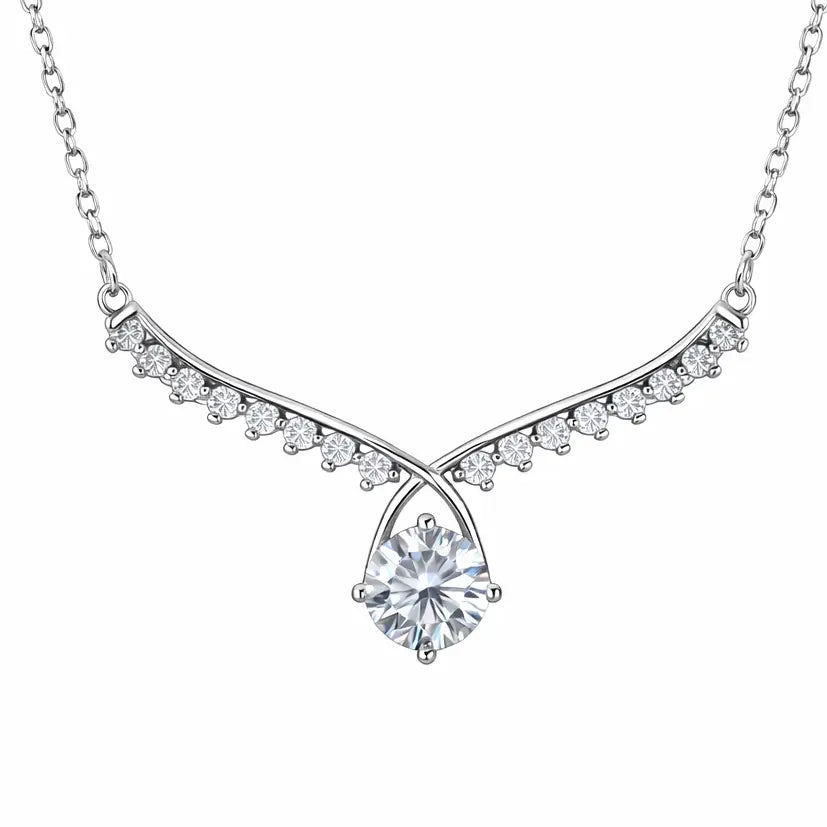 XL50 1 CT Sterling Silver S925 Moissanite Diamond Necklace 50%offamazon