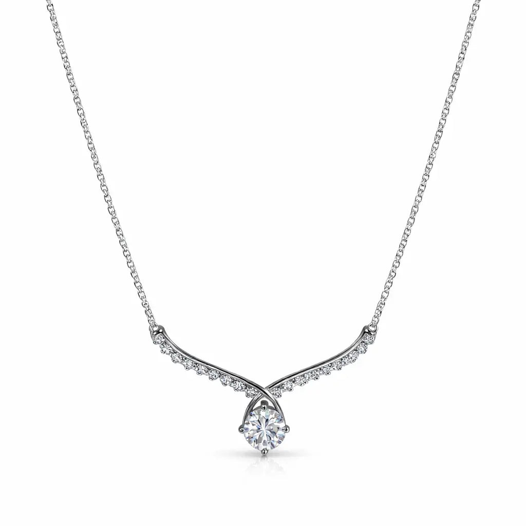 XL50 1 CT Sterling Silver S925 Moissanite Diamond Necklace 50%offamazon
