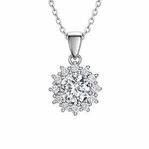 XL28 1 CT Sterling Silver S925 Moissanite Diamond Necklace 50%offamazon