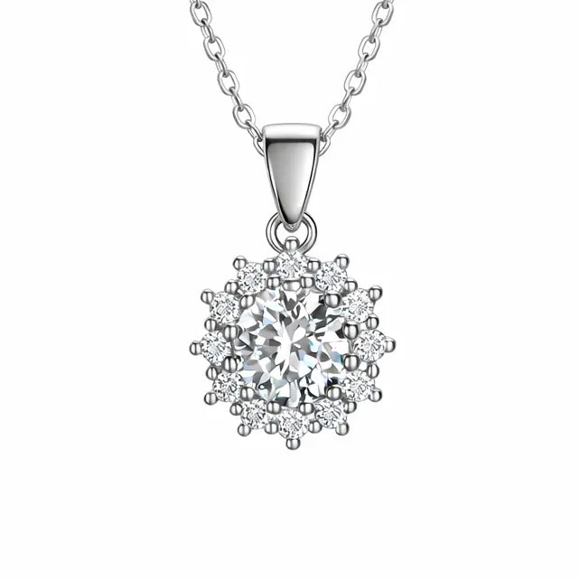 XL28 1 CT Sterling Silver S925 Moissanite Diamond Necklace 50%offamazon