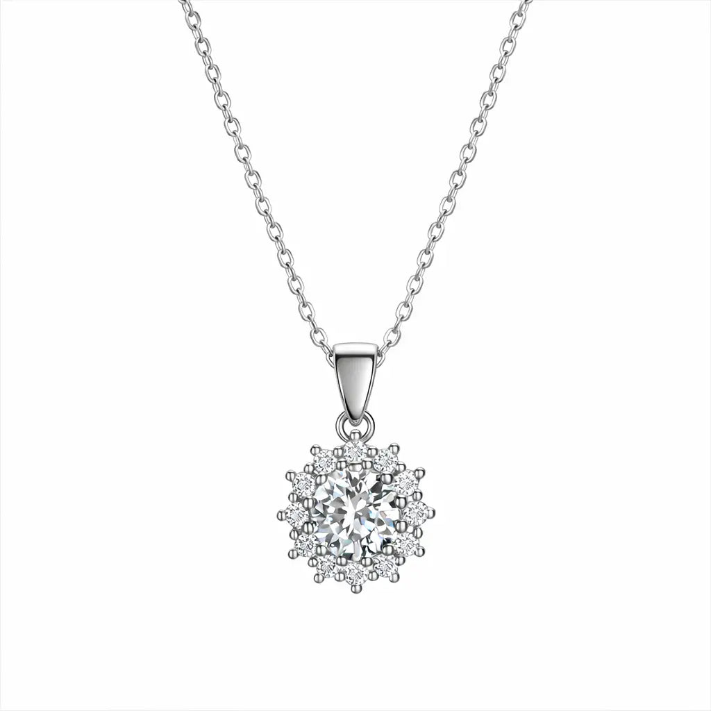 XL28 1 CT Sterling Silver S925 Moissanite Diamond Necklace 50%offamazon