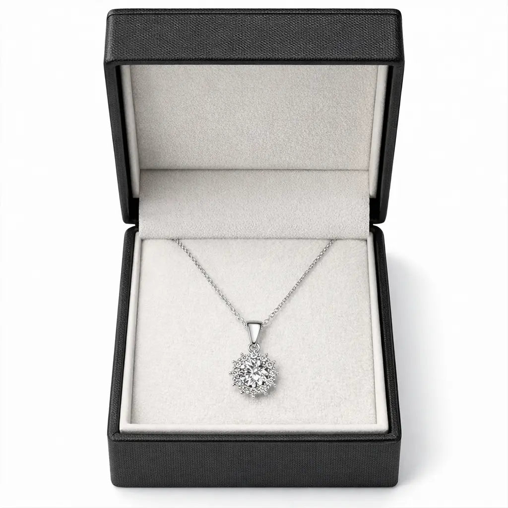 XL28 1 CT Sterling Silver S925 Moissanite Diamond Necklace 50%offamazon