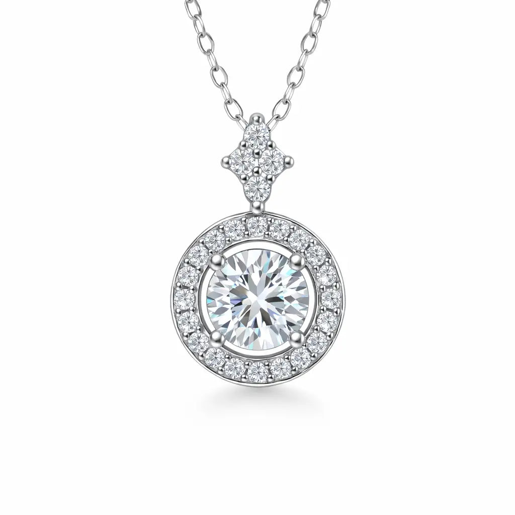 XL44 1 CT Sterling Silver S925 Moissanite Diamond Necklace 50%offamazon