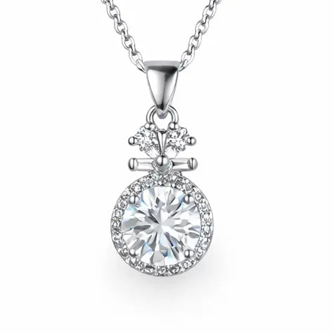 XL63 1 CT Sterling Silver S925 Moissanite Diamond Necklace 50%offamazon