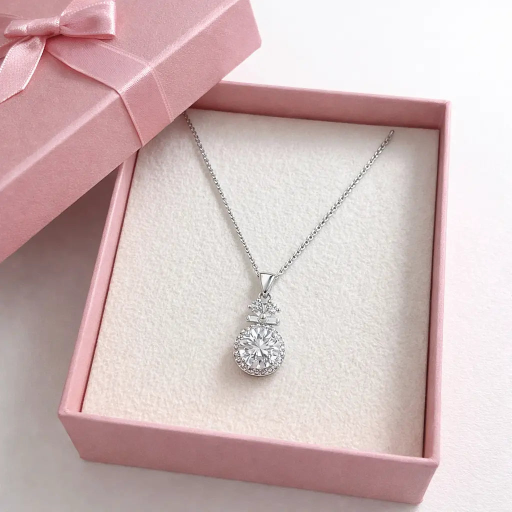 XL63 1 CT Sterling Silver S925 Moissanite Diamond Necklace 50%offamazon