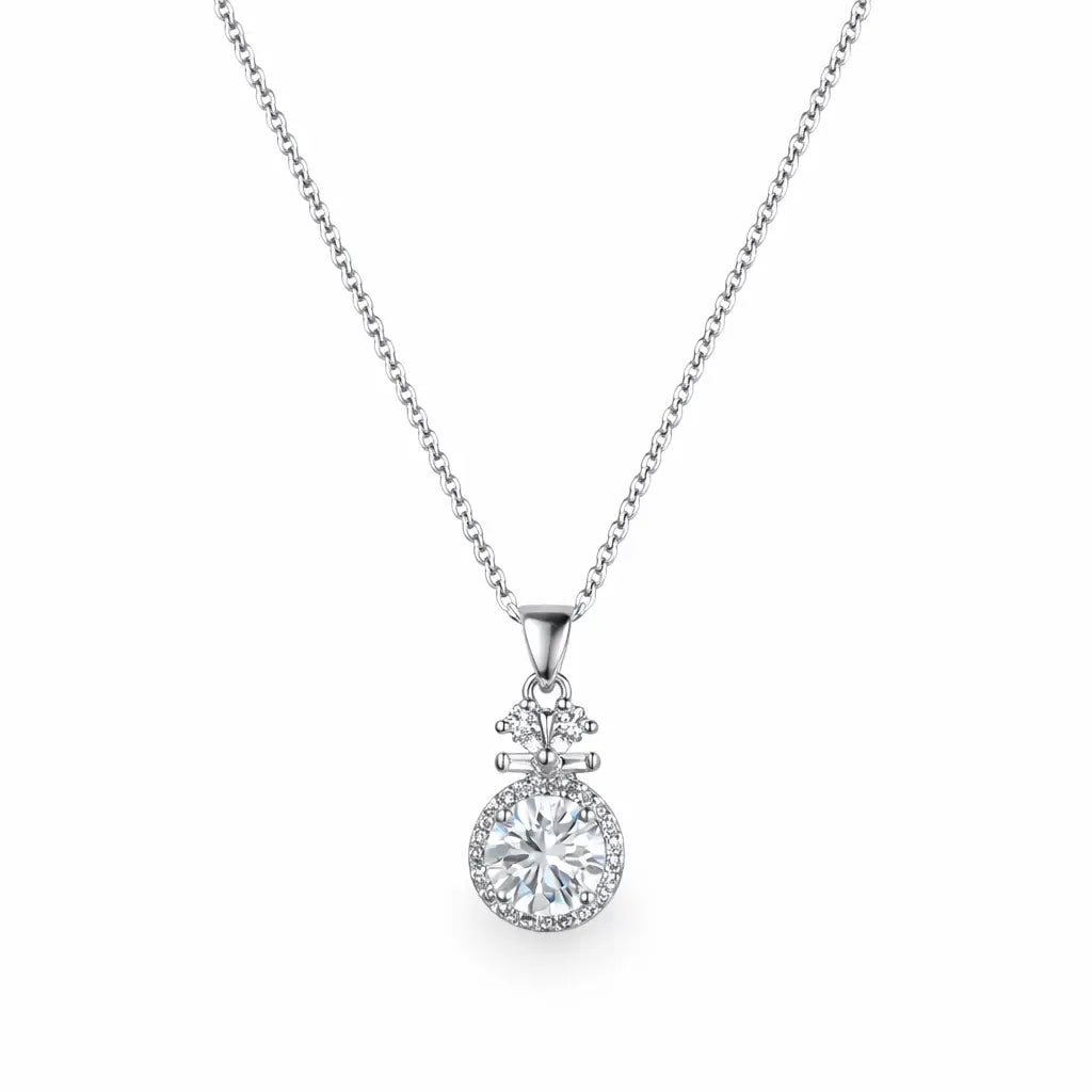 XL63 1 CT Sterling Silver S925 Moissanite Diamond Necklace 50%offamazon
