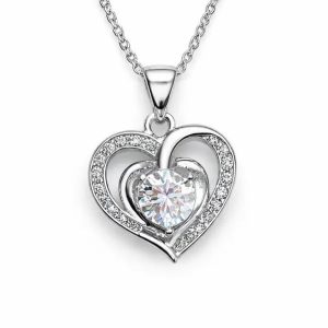 XL39 1 CT Sterling Silver S925 Moissanite Diamond Necklace 50%offamazon