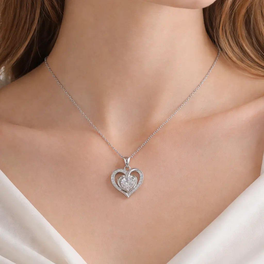 XL39 1 CT Sterling Silver S925 Moissanite Diamond Necklace 50%offamazon