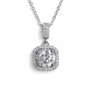 XL30 2 CT Sterling Silver S925 Moissanite Diamond Necklace 50%offamazon