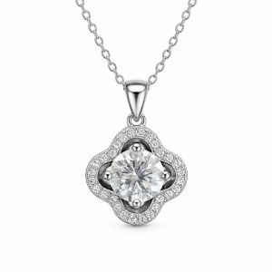 XL53 1CT Sterling Silver S925 Moissanite Diamond Necklace 50%offamazon