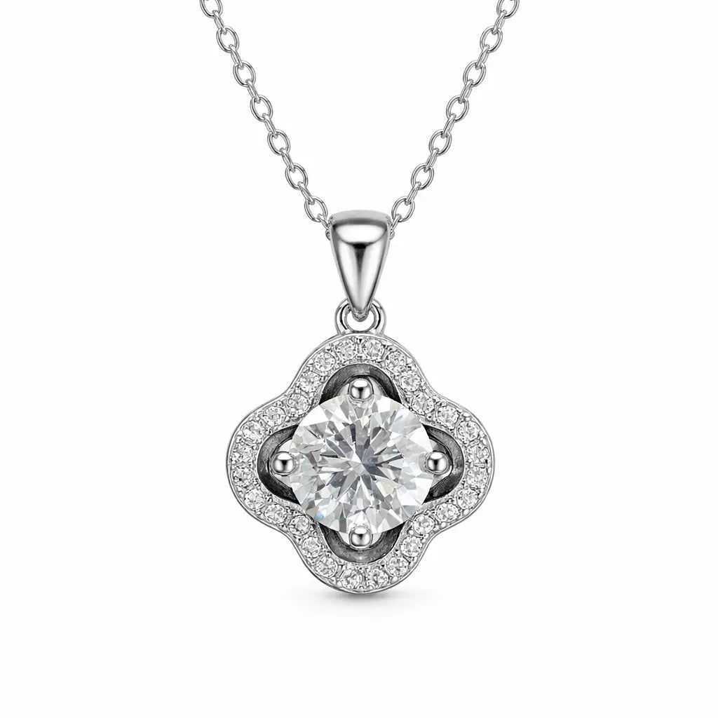 XL53 1CT Sterling Silver S925 Moissanite Diamond Necklace 50%offamazon