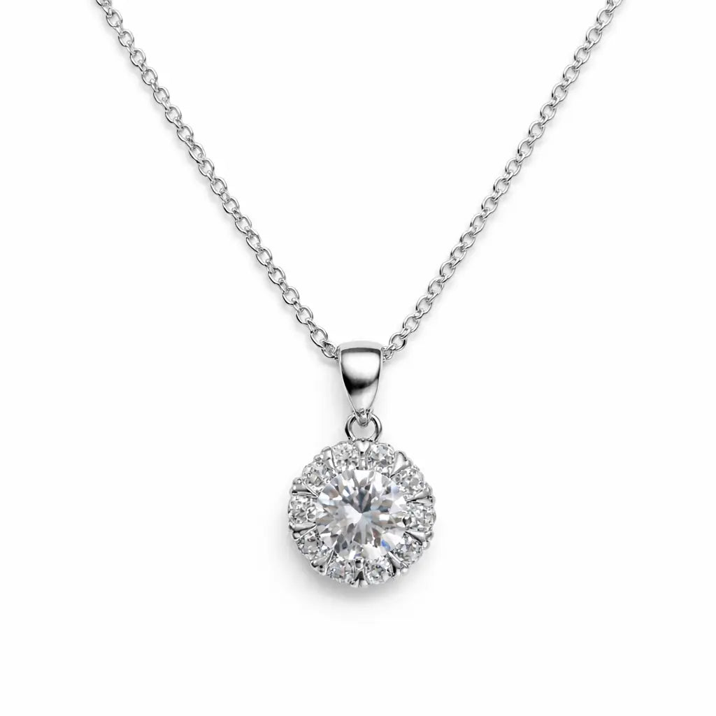 XL15 1CT Sterling Silver S925 Moissanite Diamond Necklace 50%offamazon