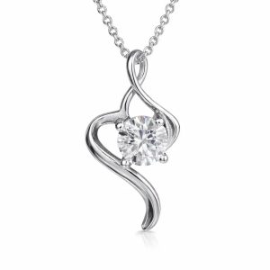 XL16 1CT Sterling Silver S925 Moissanite Diamond Necklace 50%offamazon