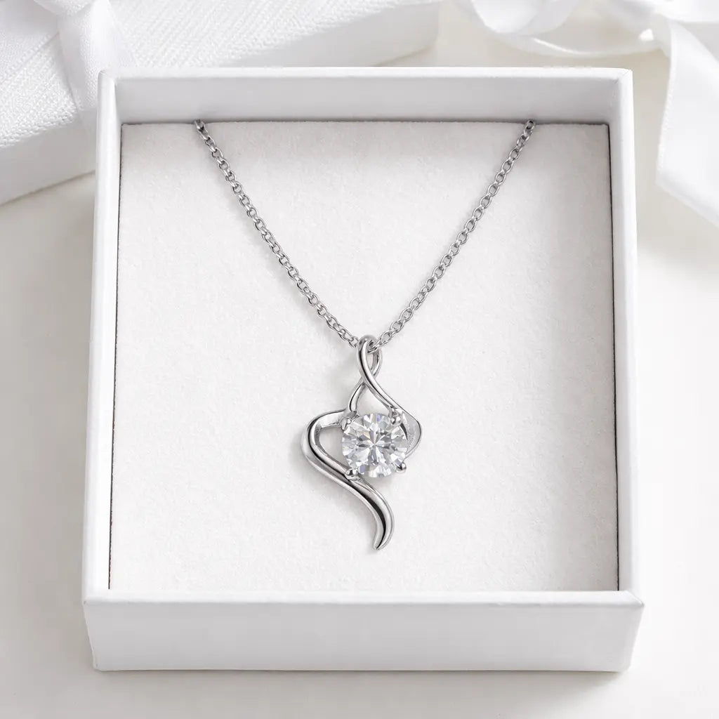XL16 1CT Sterling Silver S925 Moissanite Diamond Necklace 50%offamazon