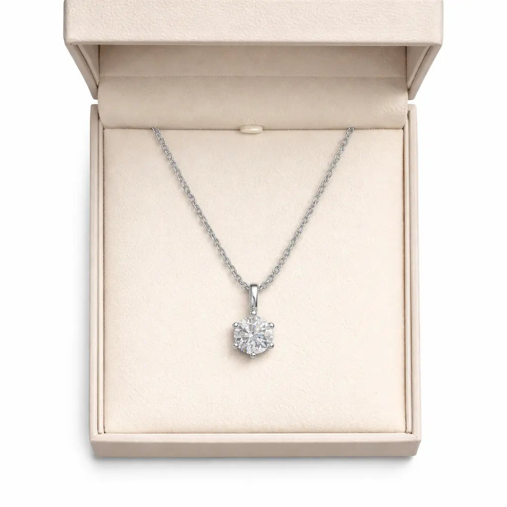 XL56 1CT Sterling Silver S925 Moissanite Diamond Necklace 50%offamazon