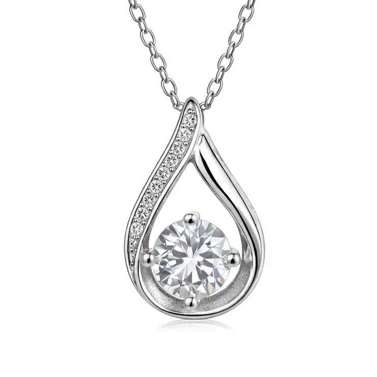 XL35 1CT Sterling Silver S925 Moissanite Diamond Necklace 50%offamazon