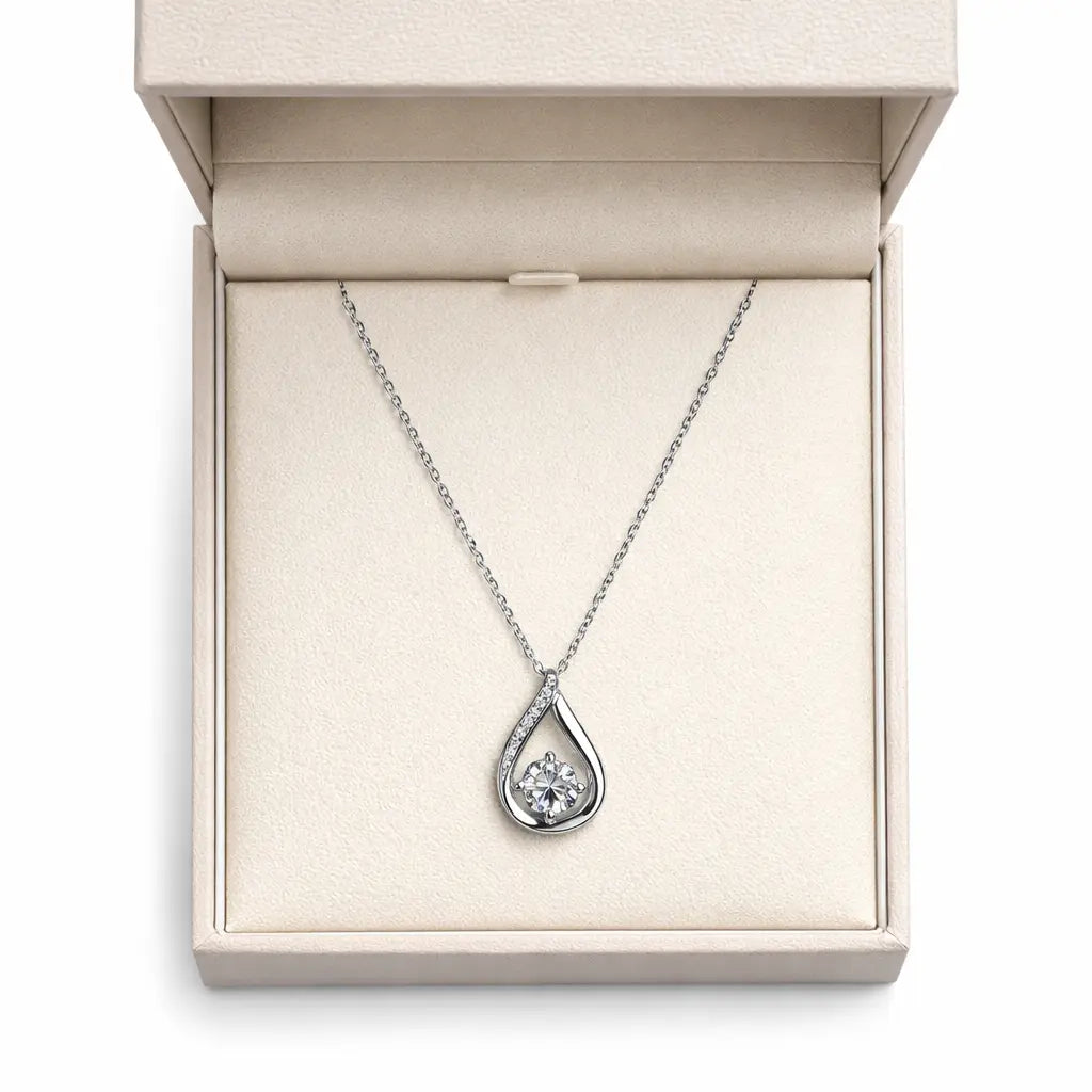 XL35 1CT Sterling Silver S925 Moissanite Diamond Necklace 50%offamazon