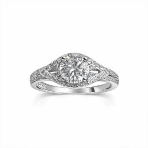 JZ25 1CT Sterling Silver S925 Moissanite Diamond 50%offamazon