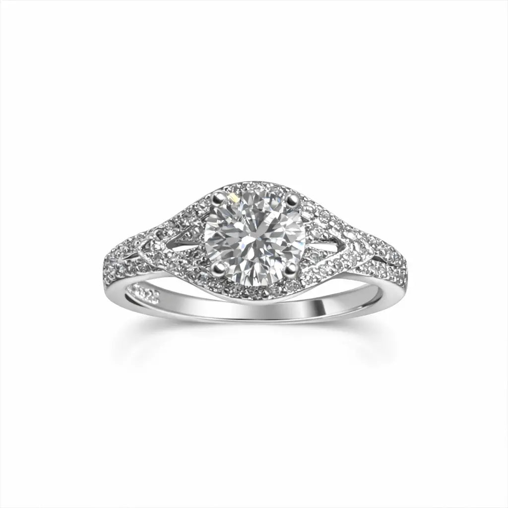 JZ25 1CT Sterling Silver S925 Moissanite Diamond 50%offamazon