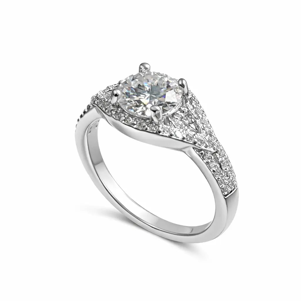 JZ25 1CT Sterling Silver S925 Moissanite Diamond 50%offamazon