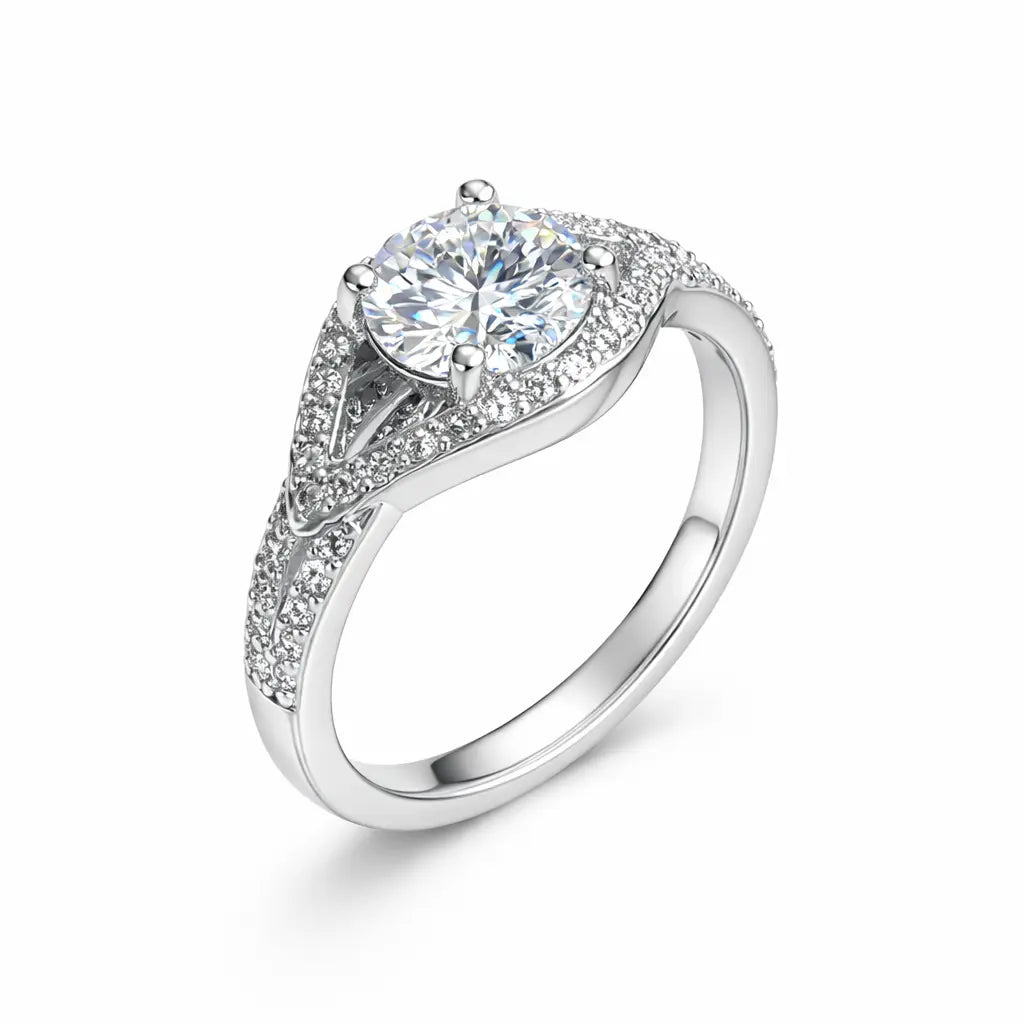 JZ25 1CT Sterling Silver S925 Moissanite Diamond 50%offamazon
