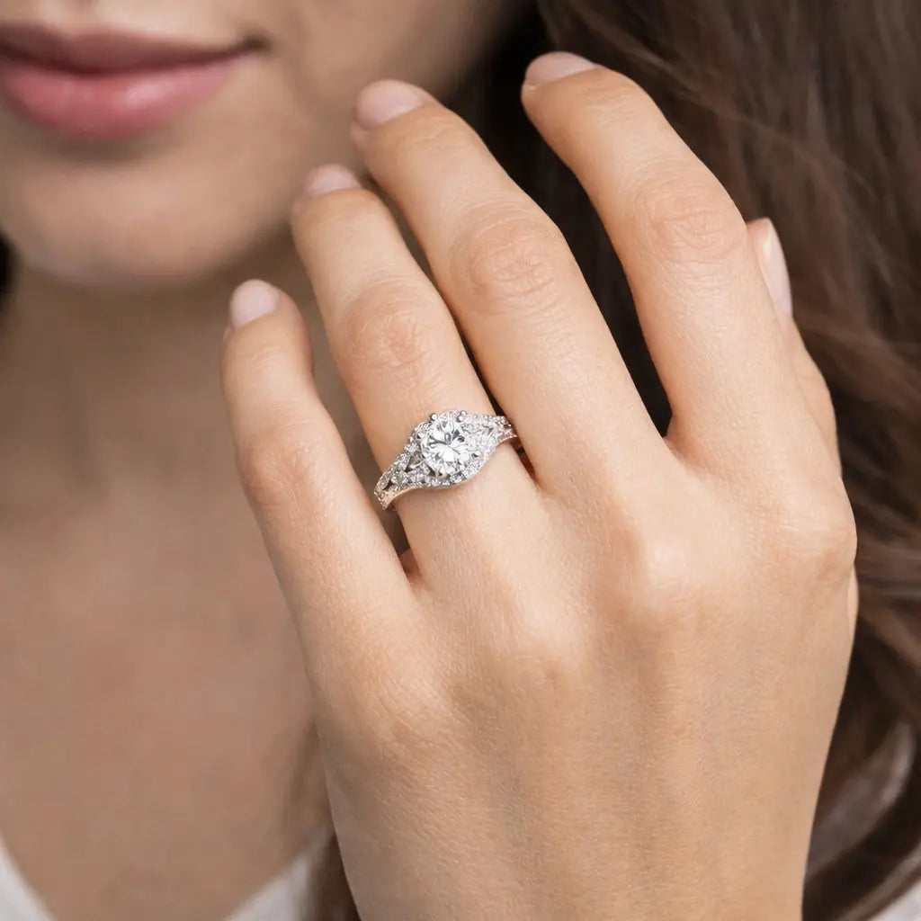 JZ25 1CT Sterling Silver S925 Moissanite Diamond 50%offamazon