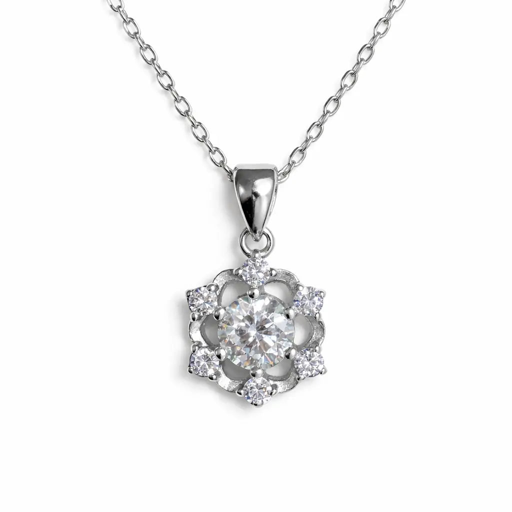XL10 1CT Sterling Silver S925 Moissanite Diamond Necklace 50%offamazon