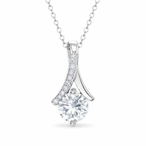 XL64 1CT Sterling Silver S925 Moissanite Diamond Necklace 50%offamazon