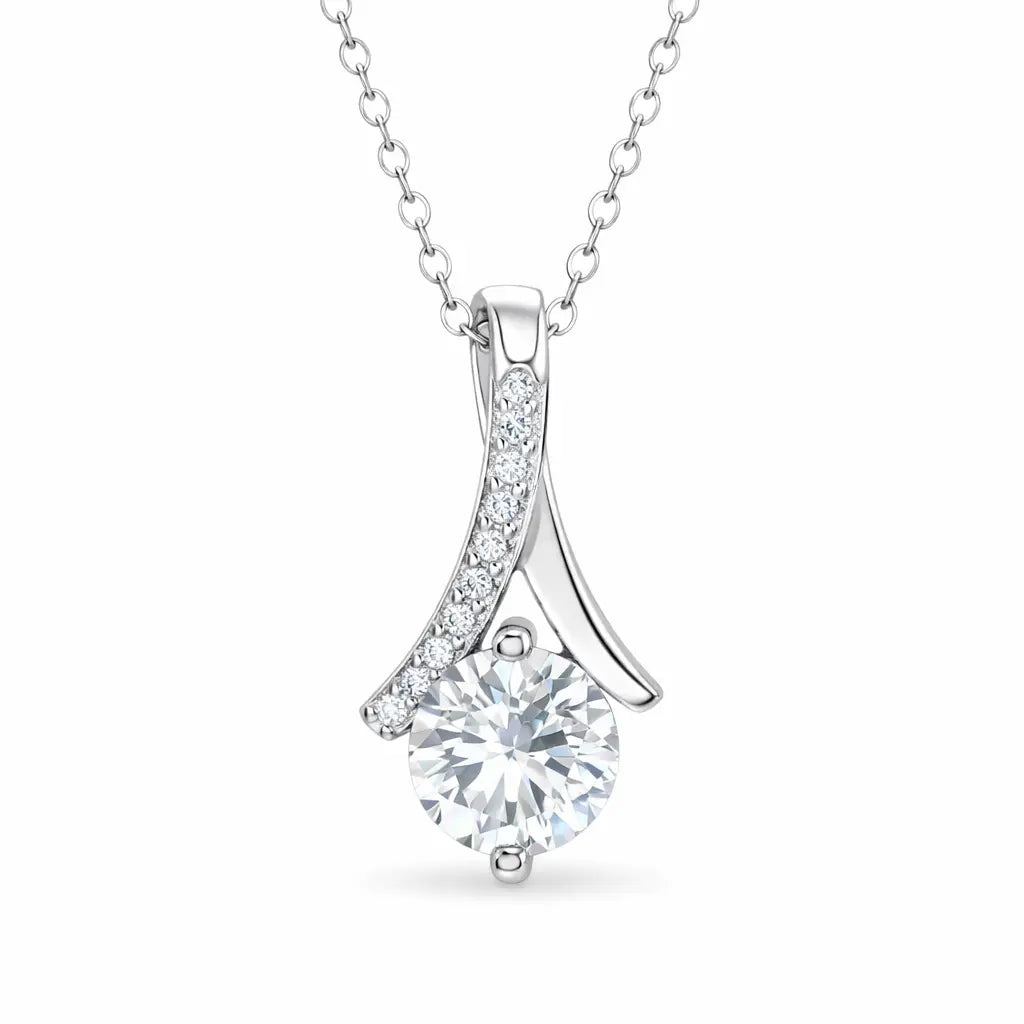 XL64 1CT Sterling Silver S925 Moissanite Diamond Necklace 50%offamazon