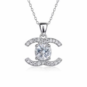 XL52 1CT Sterling Silver S925 Moissanite Diamond Necklace 50%offamazon