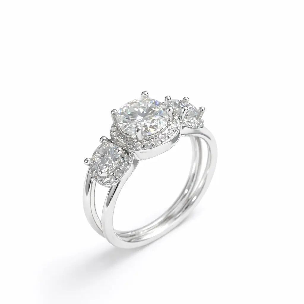 JZ03 1CT Sterling Silver S925 Moissanite Diamond Rings 50%offamazon