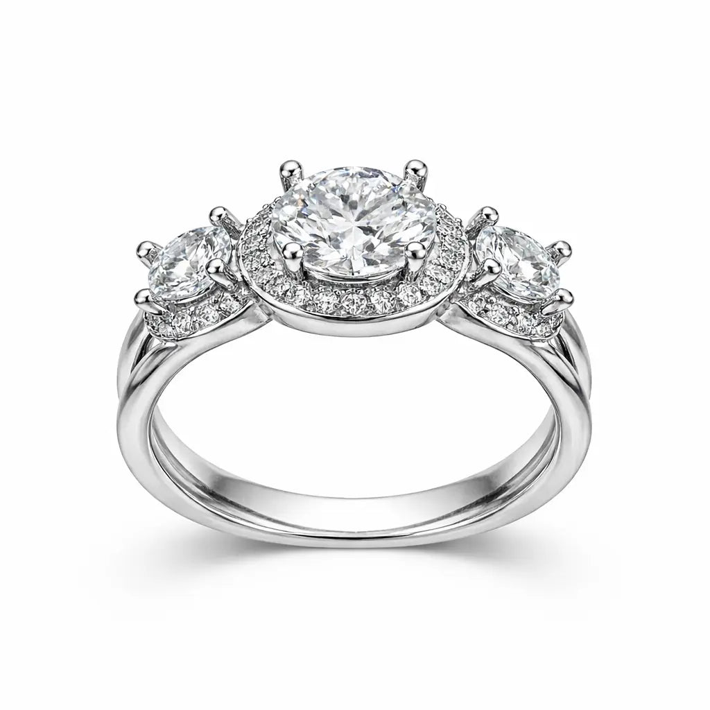 JZ03 1CT Sterling Silver S925 Moissanite Diamond Rings 50%offamazon