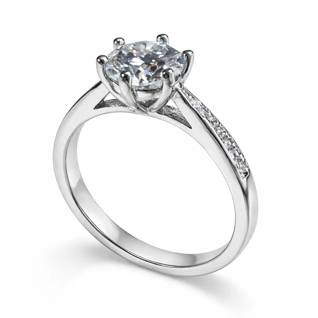 JZ06 1CT Sterling Silver S925 Moissanite Diamond Rings 50%offamazon