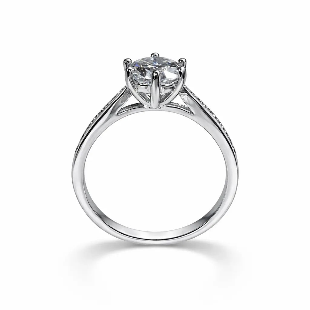 JZ06 1CT Sterling Silver S925 Moissanite Diamond Rings 50%offamazon
