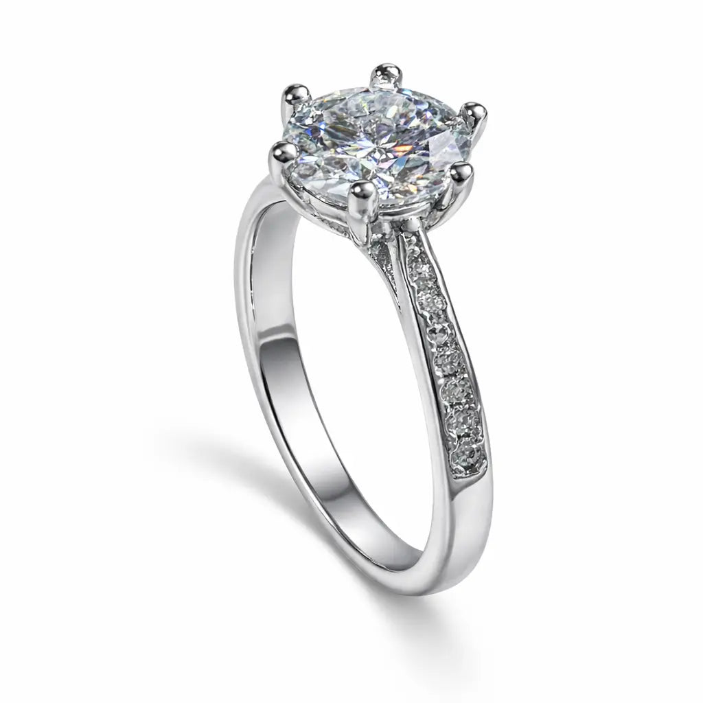 JZ06 1CT Sterling Silver S925 Moissanite Diamond Rings 50%offamazon