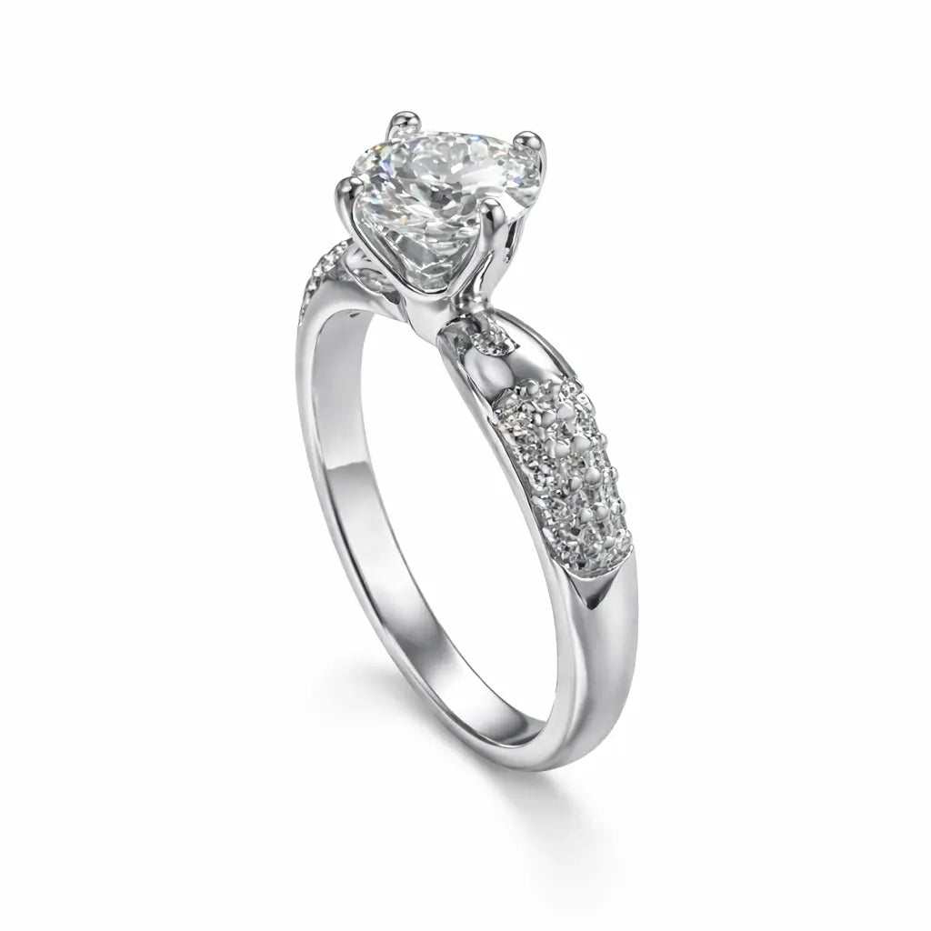 JZ59 1 CT Sterling Silver S925 Moissanite Diamond Rings 50%offamazon