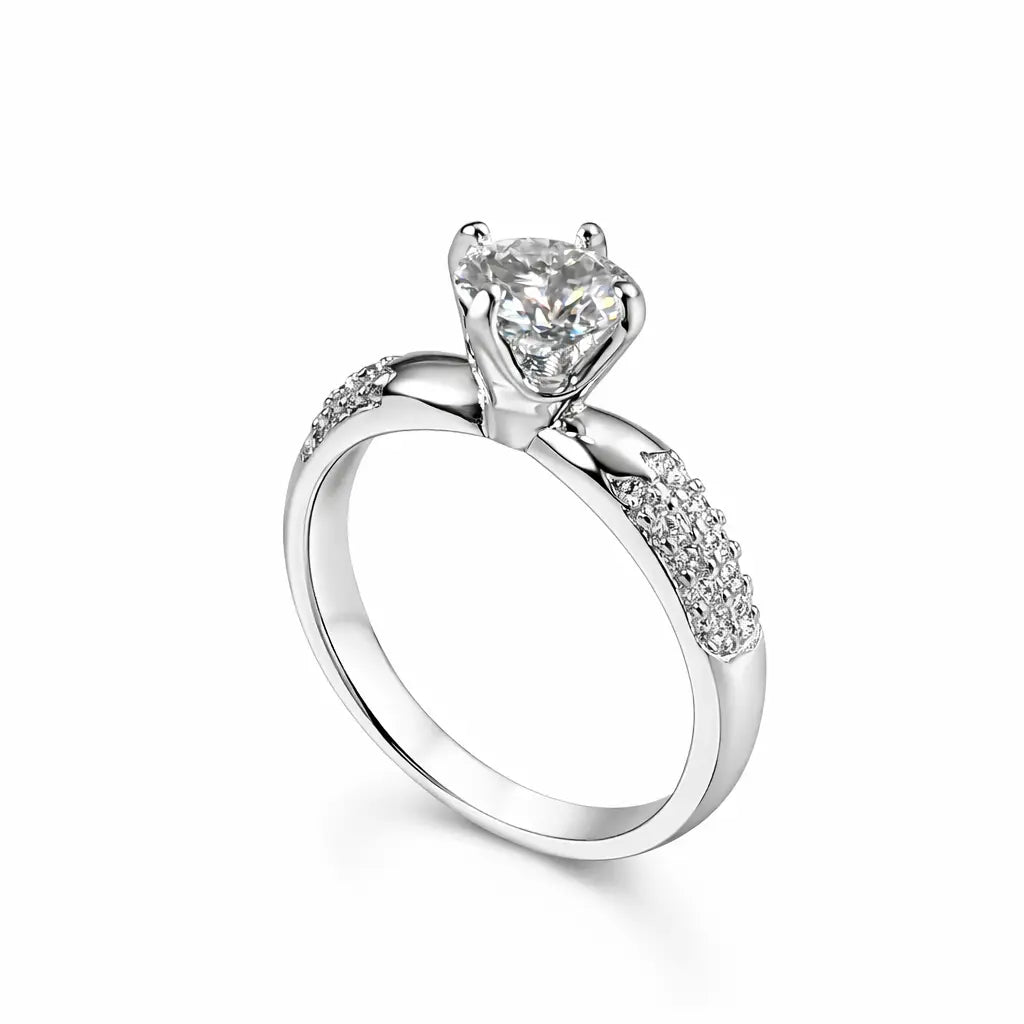 JZ59 1 CT Sterling Silver S925 Moissanite Diamond Rings 50%offamazon