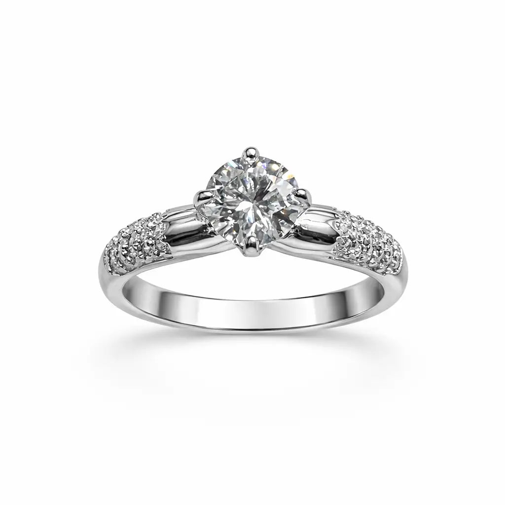 JZ59 1 CT Sterling Silver S925 Moissanite Diamond Rings 50%offamazon