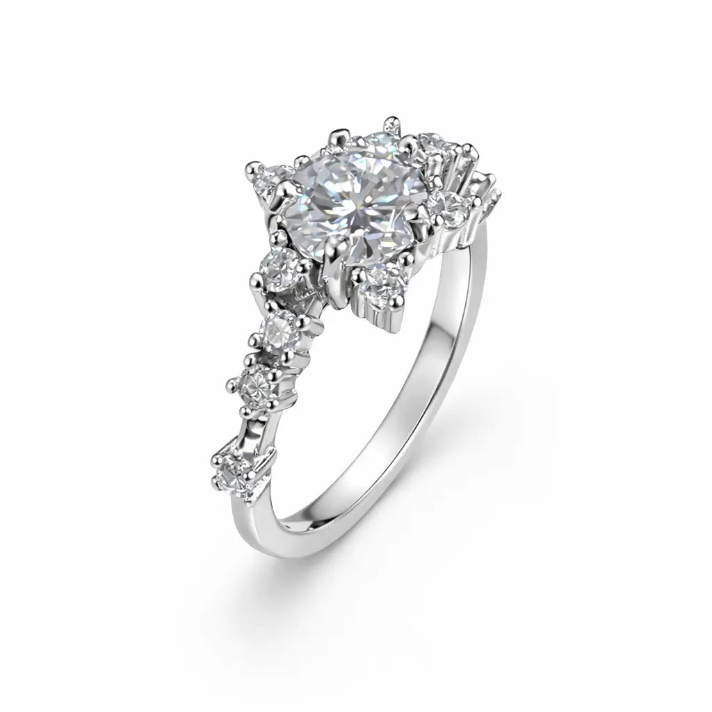 JZ10 1.CT Sterling Silver S925 Moissanite Diamond 50%offamazon