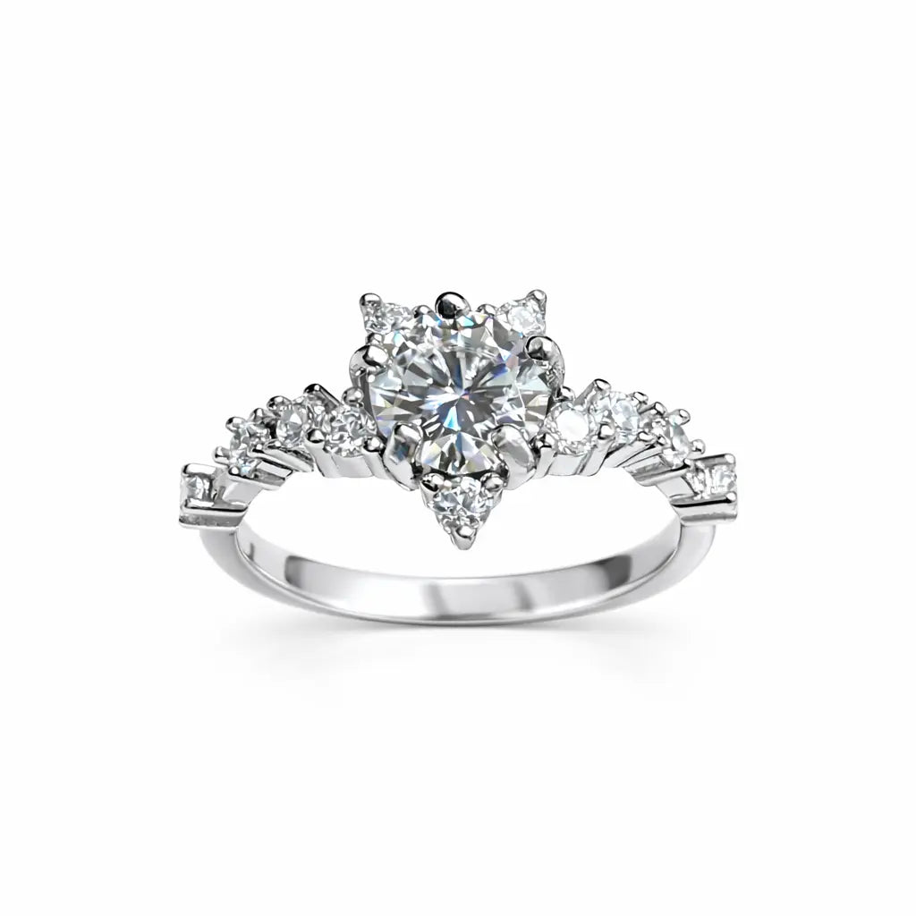 JZ10 1.CT Sterling Silver S925 Moissanite Diamond 50%offamazon