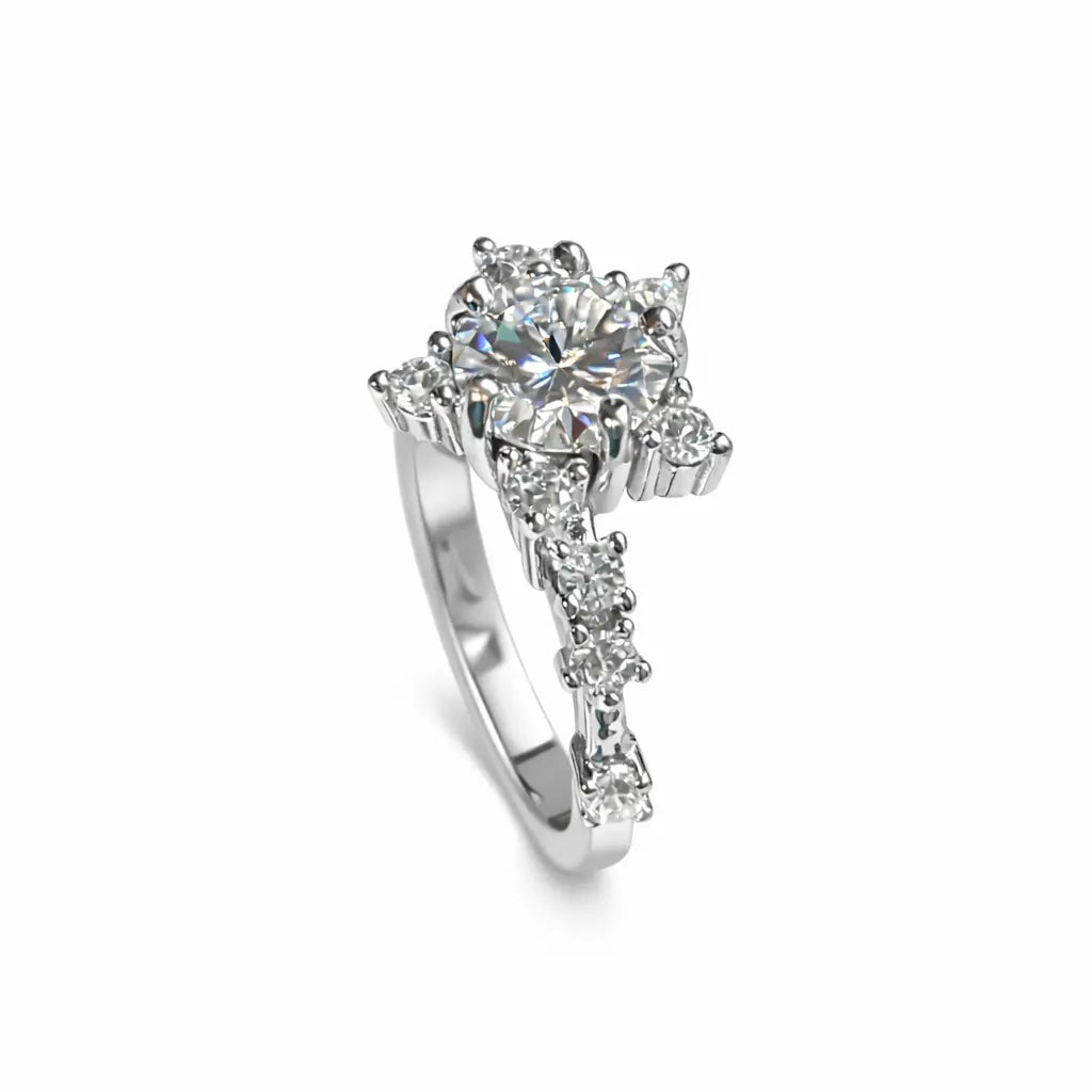 JZ10 1.CT Sterling Silver S925 Moissanite Diamond 50%offamazon