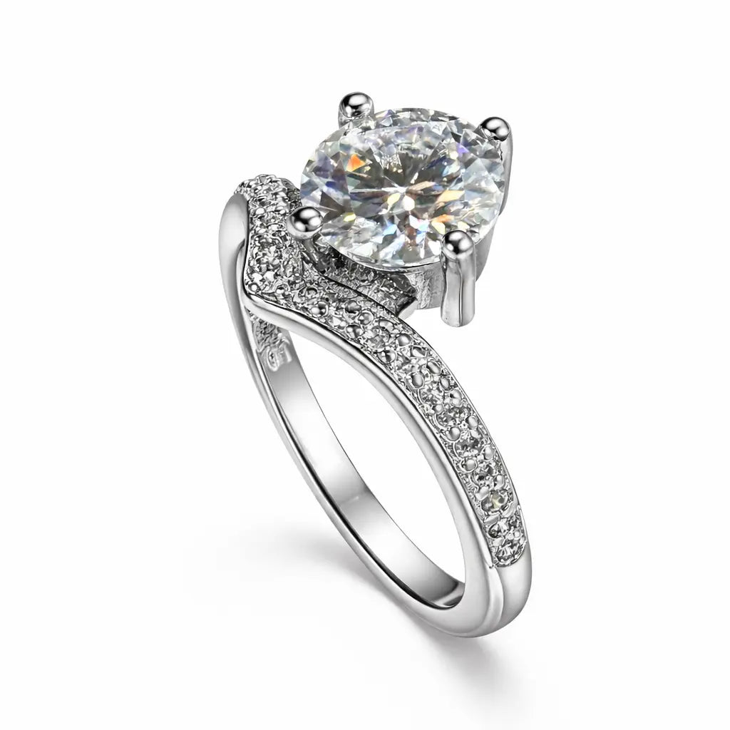 JZ20 1.5CT Sterling Silver S925 Moissanite Diamond 50%offamazon