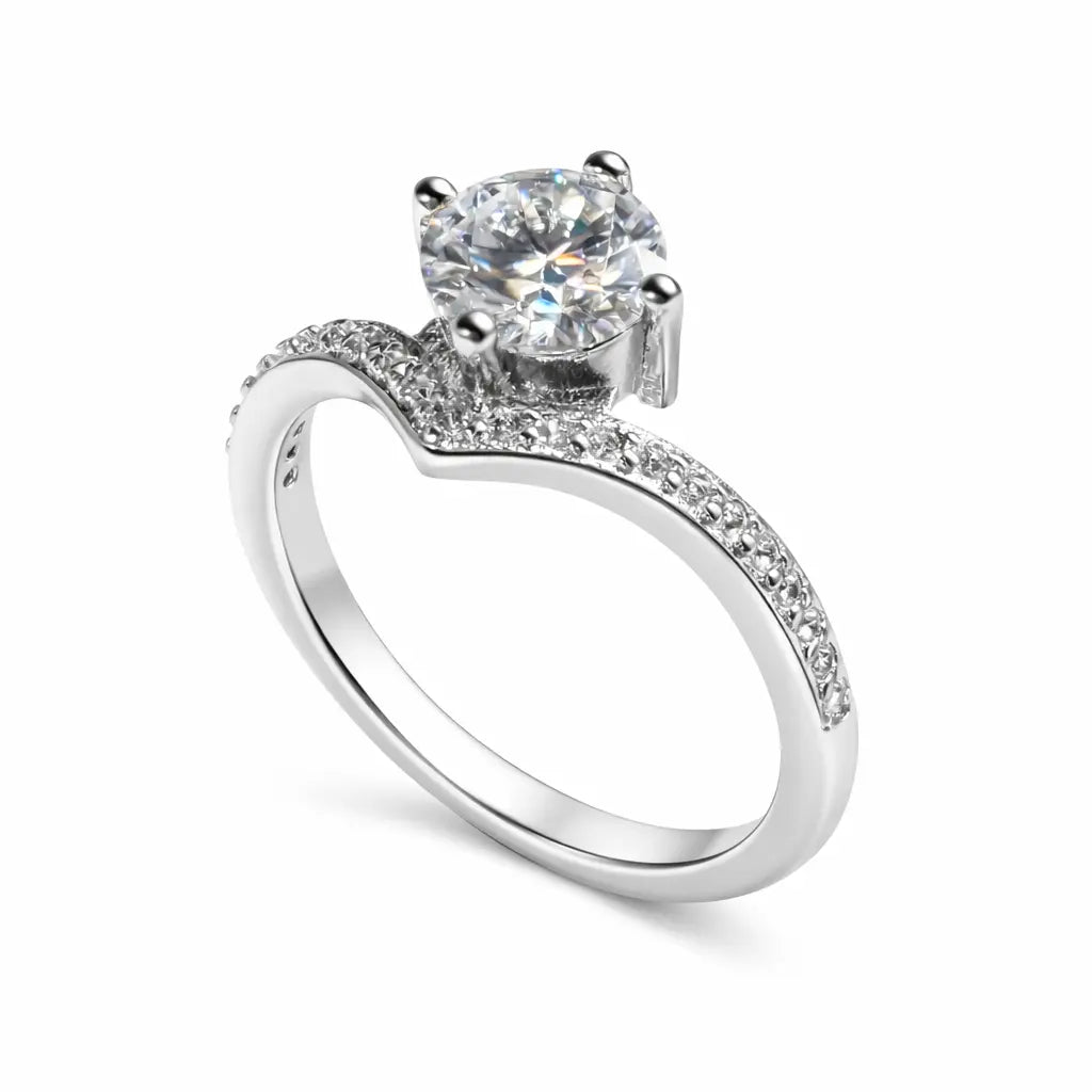 JZ20 1.5CT Sterling Silver S925 Moissanite Diamond 50%offamazon