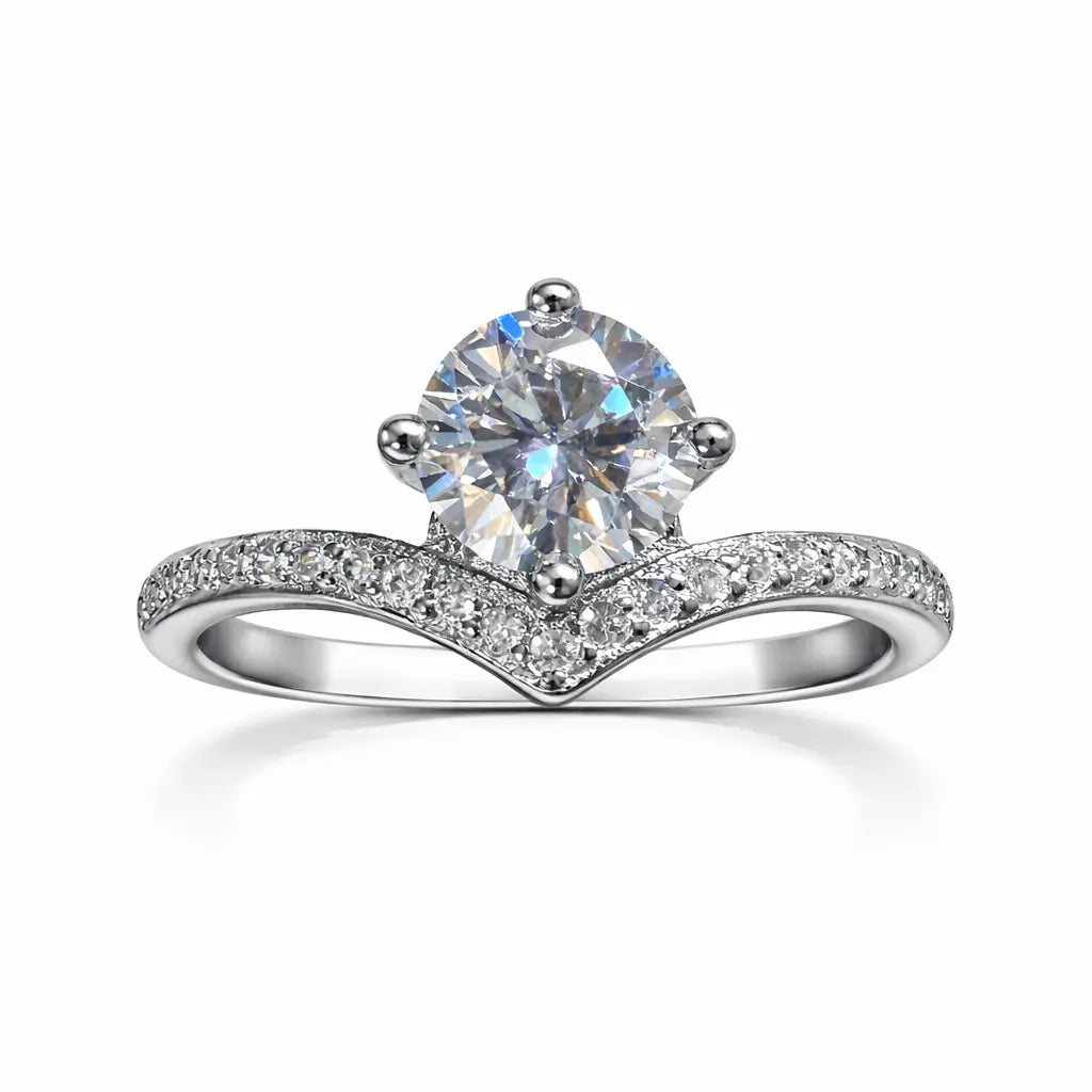 JZ20 1.5CT Sterling Silver S925 Moissanite Engagement Ring 50%offamazon