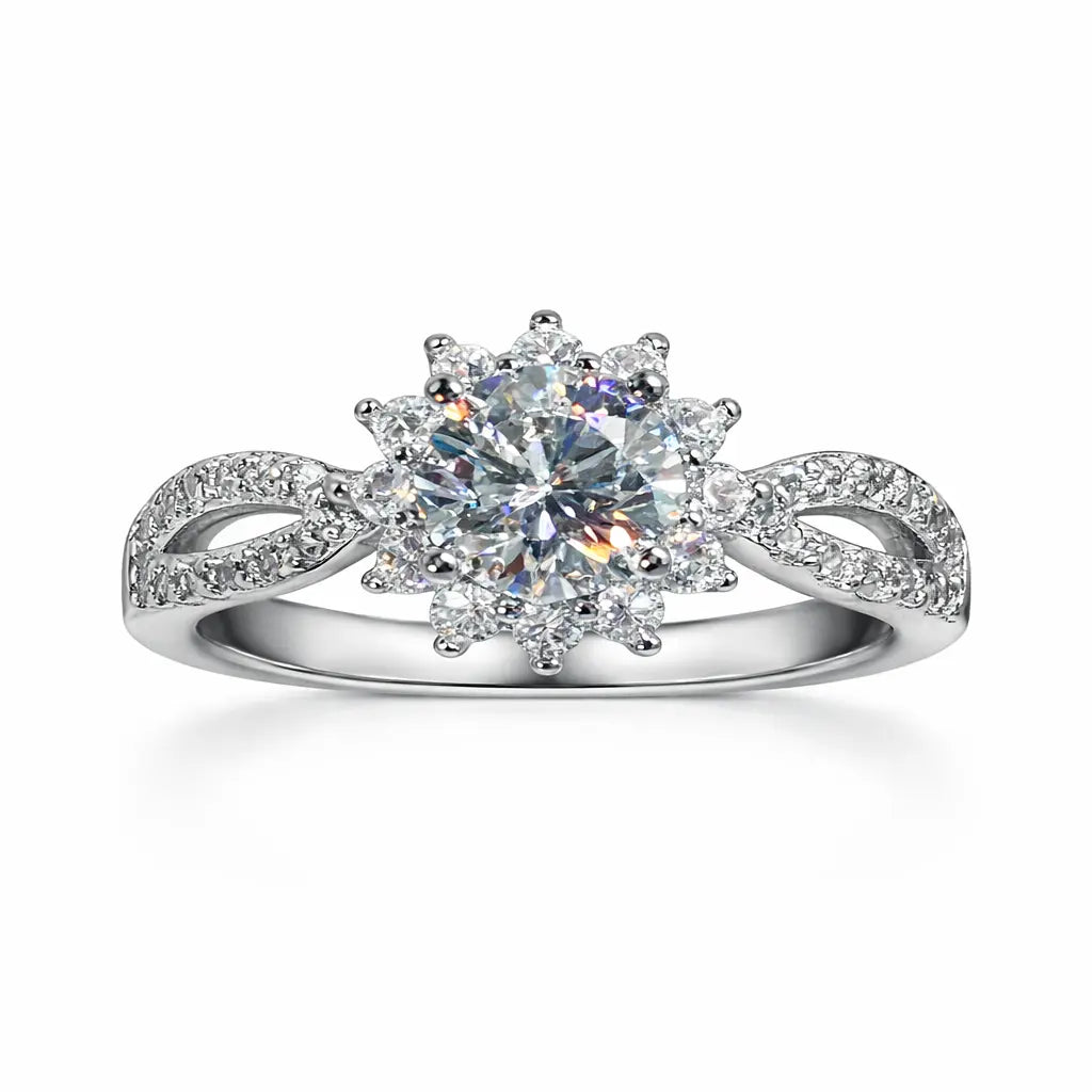JZ04 1CT Sterling Silver S925 Moissanite Diamond 50%offamazon