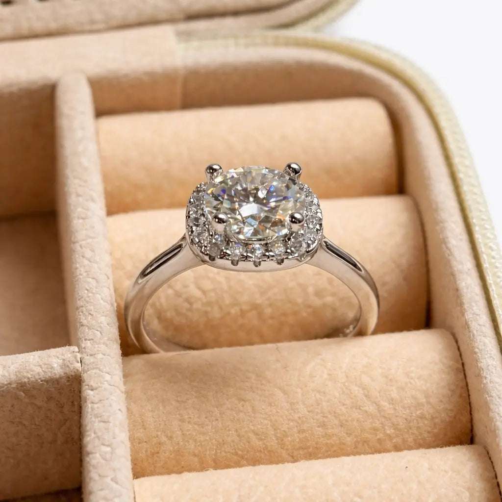 JZ61 1.5CT Sterling Silver S925 Moissanite Diamond 50%offamazon