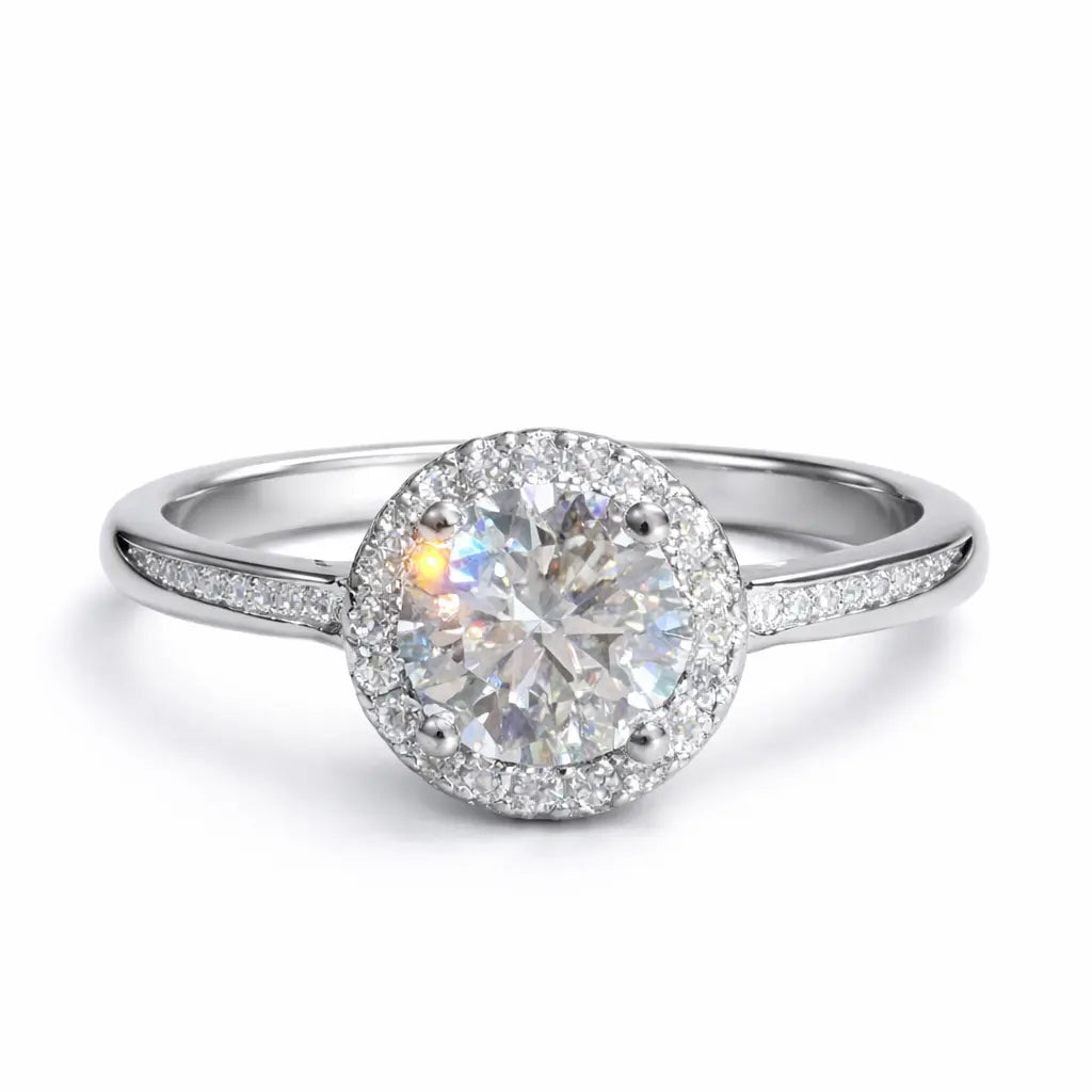 JZ50 1CT Sterling Silver S925 Moissanite Diamond 50%offamazon