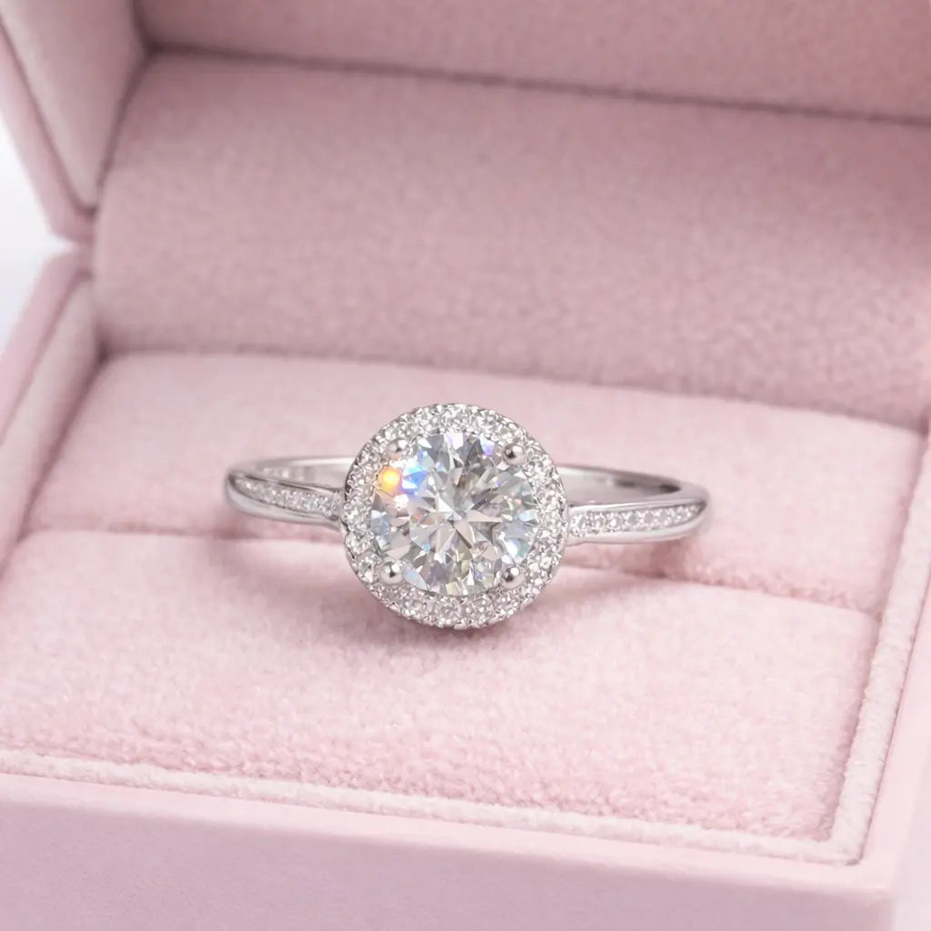 JZ50 1CT Sterling Silver S925 Moissanite Diamond 50%offamazon